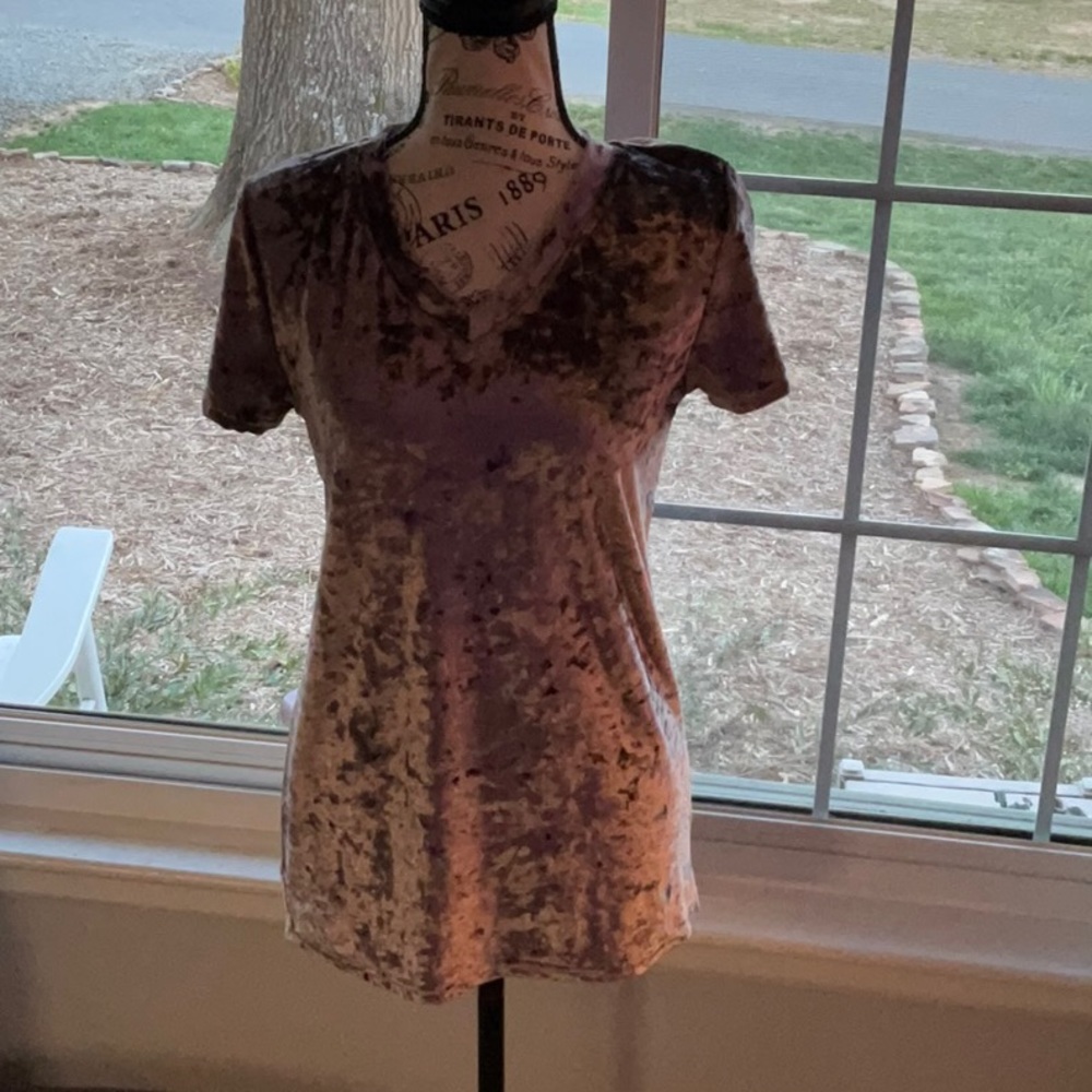POL top, velvet, purple crushed velvet.